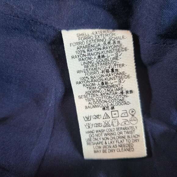 Free People Boho Floral Flowy Mini Dress V Neck Navy Blue Womens 4 Eyes On You - Picture 11 of 11